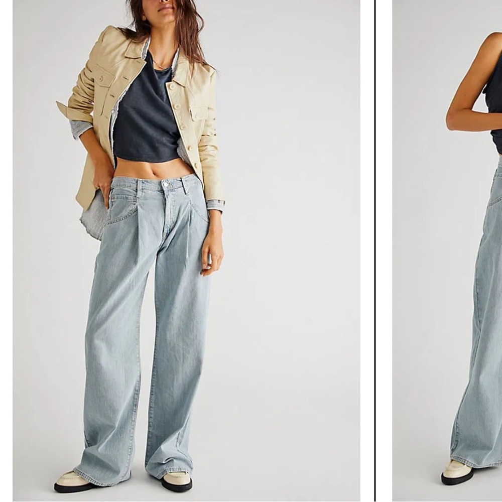 Free People We The Free Luca Super Slouch Wide Leg Trouser Jeans - Picture 8 of 9